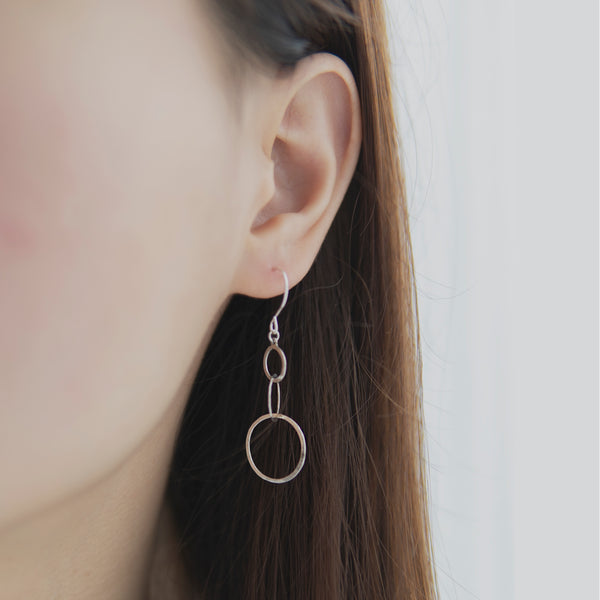 鍛敲串串圈耳環 | Triple Hoop Earrings